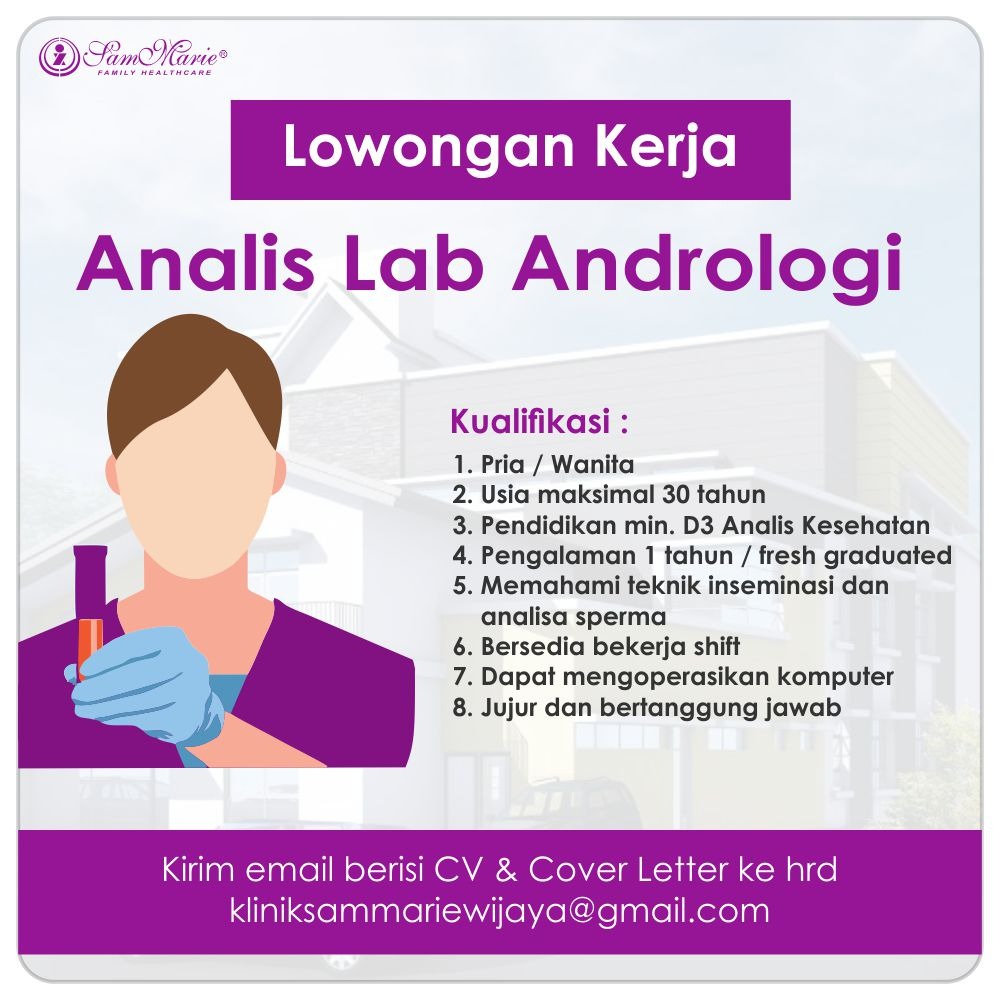 Lowongan Kerja Analis Laboratorium - Klinik Fertilitas SamMarie Wijaya
